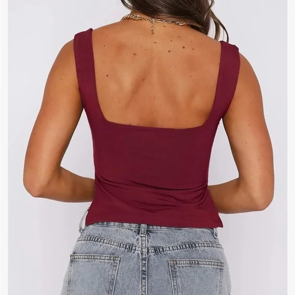 NWT crop top small wine color - Picture 2 of 3